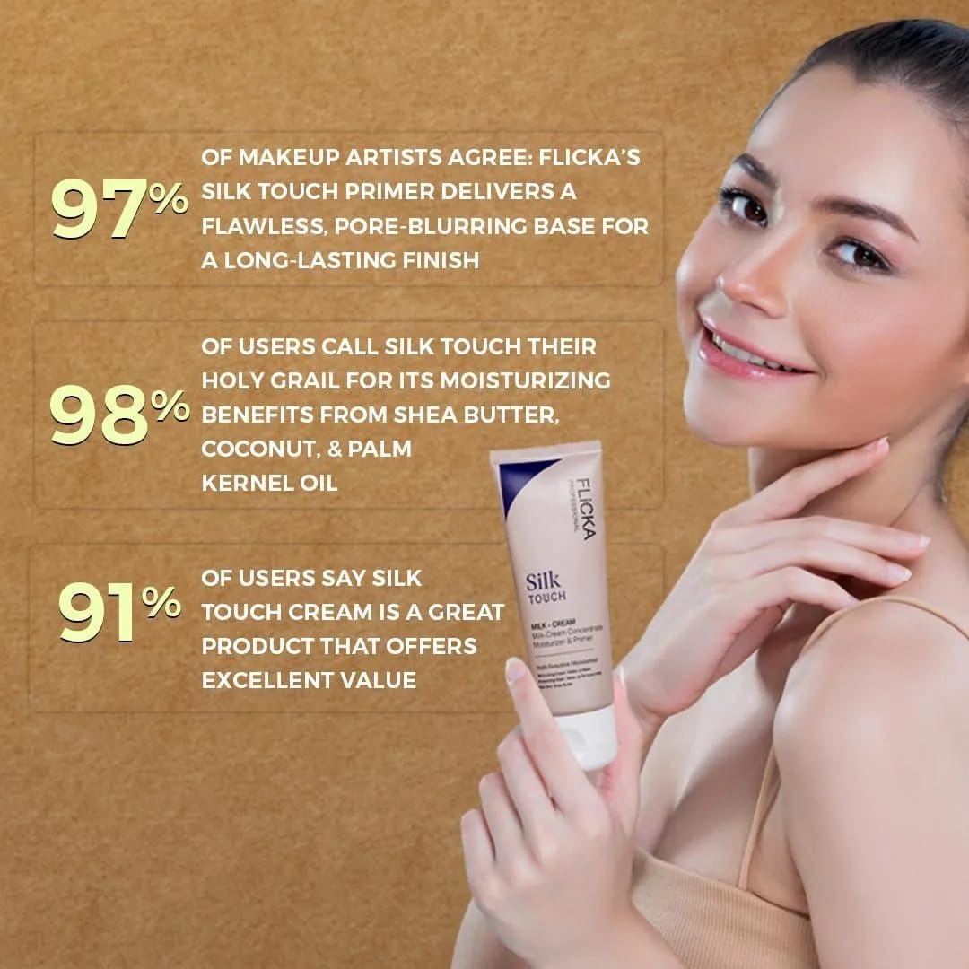 FLICKA Silk Touch 3-in-1 Moisturizer & Primer – Hydrating & Smooth Appearance Enhancer